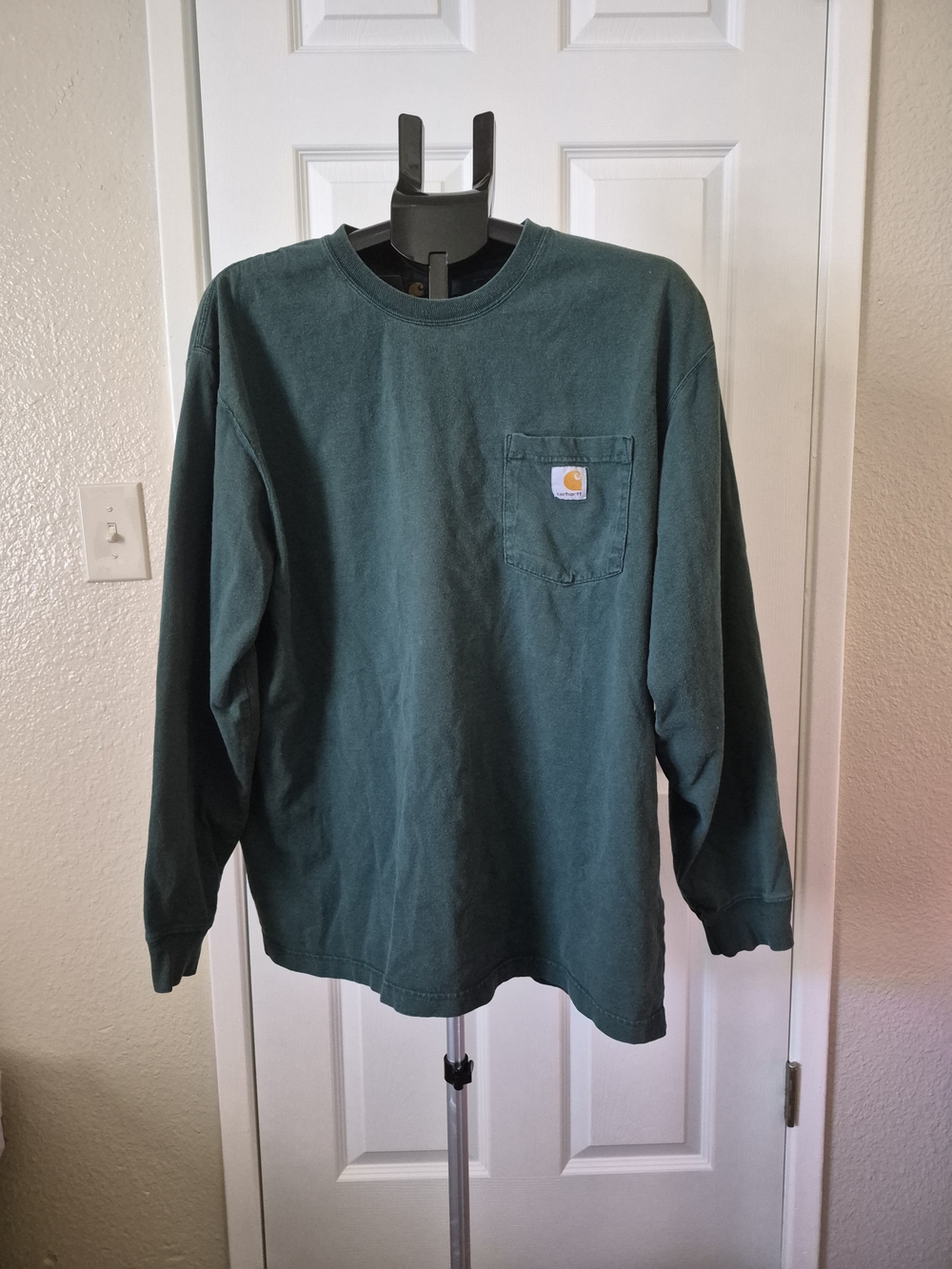 Carhartt Long-Sleeve Pocket Tee in Forest Green
